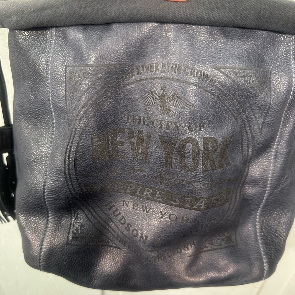 Hudson and Kings Stuyvesant Medium Bucket Bag in Persian Blue EUC - Picture 5 of 16